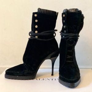 Alexander Wang Velvet Lace-up Boots